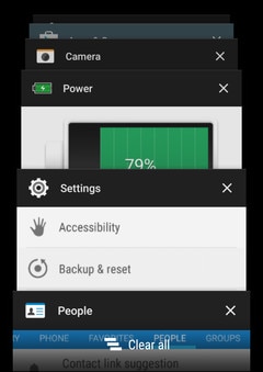 Image showing an example of the recent apps screen.