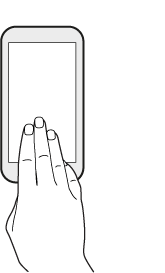 Image illustrating how to do a three-finger swipe.