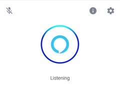 Screen showing HTC Alexa is ready and listening